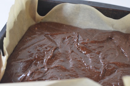 Brownies ready for the oven