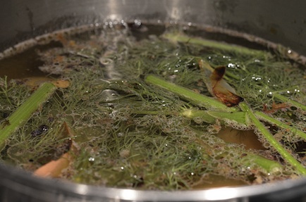 Water and bones for boiling