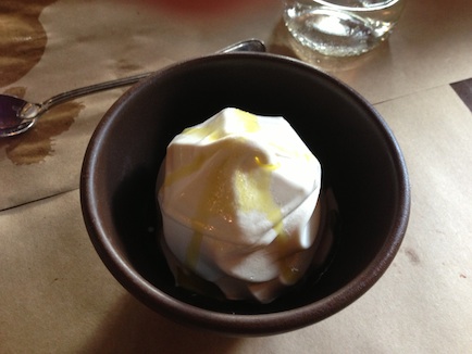 soft serve ice cream with olive oil