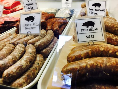 house-made sausages at thistle meats