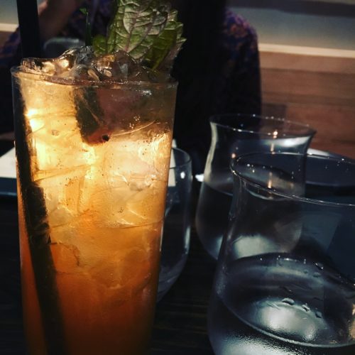 Shiso, gin and Pimms cocktail at Maypop