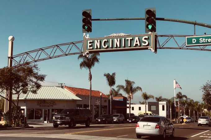 Encinitas sign, California