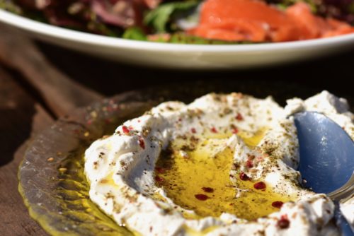 labneh and olive oil